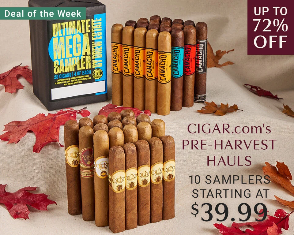 Deal of the Week - CIGAR.com's Pre-Harvest Hauls 10 Samplers Starting at $39.99 Up to 72% Off