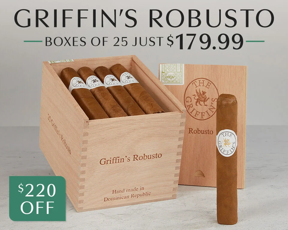 Griffin's Robusto Boxes of 25 - Just $179.99 $220 Off