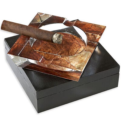 Tobacco Leaf Crystal Ashtray