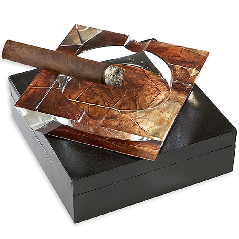 tobacco leaf crystal ashtray Tobacco Leaf Crystal Ashtray
