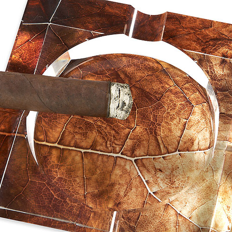 tobacco leaf crystal ashtray Tobacco Leaf Crystal Ashtray